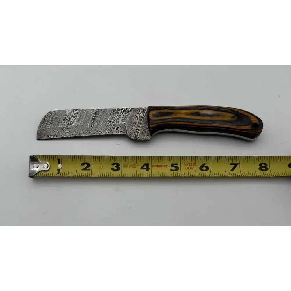 Handmade Damascus Steel Fixed Blade Knife w/ Leather Sheath – Pakistan Made NEW